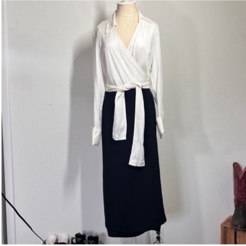 Diane Von Furstenberg Black & White Wrap Skirt